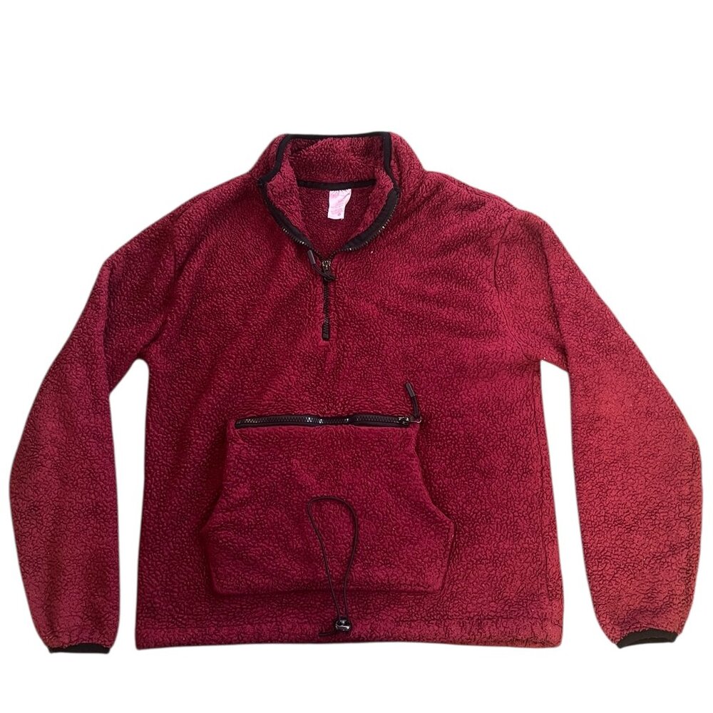 No Boundaries Sweater Youth Girl Size L 11-13 Sherpa Mock Neck Half Zip Pullover